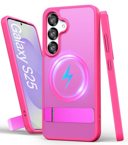 SIXBOX für Samsung Galaxy S25 Dünn Hülle, Kompatibel mit MagSafe, Eingebauter Ständer & Erhöhter Rand, Militärischer Schutz Stoßfeste Case, Robuste Silikon Schutzhülle für Galaxy S25, Rosa SIXBOX für Samsung Galaxy S25 Dünn Hülle, Kompatibel mit MagSafe, Eingebauter Ständer & Erhöhter Rand, Militärischer Schutz Stoßfeste Case, Robuste Silikon Schutzhülle für Galaxy S25, Rosa von SIXBOX