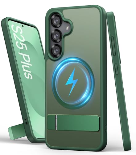SIXBOX für Samsung Galaxy S25 Plus Hülle, Kompatibel mit MagSafe & Eingebauter Ständer, Militärischer Schutz Dünn Stoßfeste Handyhülle, Robuste Magnetisch Case für Samsung S25 Plus 6.7", Grün SIXBOX für Samsung Galaxy S25 Plus Hülle, Kompatibel mit MagSafe & Eingebauter Ständer, Militärischer Schutz Dünn Stoßfeste Handyhülle, Robuste Magnetisch Case für Samsung S25 Plus 6.7", Grün von SIXBOX