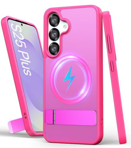 SIXBOX für Samsung Galaxy S25 Plus Dünn Hülle, Kompatibel mit MagSafe, Eingebauter Ständer & Erhöhter Rand, Militärischer Schutz Stoßfeste Case, Robuste Silikon Schutzhülle für Galaxy S25 Plus, Rosa SIXBOX für Samsung Galaxy S25 Plus Dünn Hülle, Kompatibel mit MagSafe, Eingebauter Ständer & Erhöhter Rand, Militärischer Schutz Stoßfeste Case, Robuste Silikon Schutzhülle für Galaxy S25 Plus, Rosa von SIXBOX