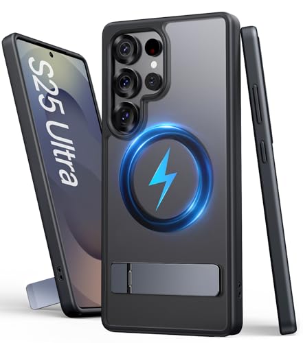SIXBOX für Samsung Galaxy S25 Ultra Hülle mit Ständer & Magnet, Kompatibel mit MagSafe, Militärischer Schutz Dünn Stoßfeste Handyhülle, Matte Robuste Schutzhülle für Galaxy S25 Ultra 2025, Schwarz SIXBOX für Samsung Galaxy S25 Ultra Hülle mit Ständer & Magnet, Kompatibel mit MagSafe, Militärischer Schutz Dünn Stoßfeste Handyhülle, Matte Robuste Schutzhülle für Galaxy S25 Ultra 2025, Schwarz von SIXBOX