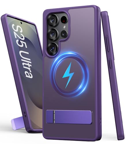 SIXBOX für Samsung Galaxy S25 Ultra Hülle, Kompatibel mit MagSafe, Eingebauter Ständer & Erhöhter Rand, Robuste Magnetisch Militärischer Schutzhülle für Samsung Galaxy S25 Ultra, Dunkel Violett SIXBOX für Samsung Galaxy S25 Ultra Hülle, Kompatibel mit MagSafe, Eingebauter Ständer & Erhöhter Rand, Robuste Magnetisch Militärischer Schutzhülle für Samsung Galaxy S25 Ultra, Dunkel Violett von SIXBOX