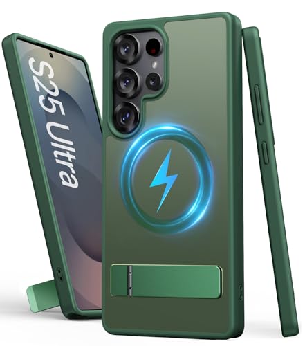SIXBOX für Samsung Galaxy S25 Ultra Hülle, Kompatibel mit MagSafe & Eingebauter Ständer, Militärischer Schutz Dünn Stoßfeste Handyhülle, Robuste Magnetisch Case für Samsung S25 Ultra 6.9", Grün SIXBOX für Samsung Galaxy S25 Ultra Hülle, Kompatibel mit MagSafe & Eingebauter Ständer, Militärischer Schutz Dünn Stoßfeste Handyhülle, Robuste Magnetisch Case für Samsung S25 Ultra 6.9", Grün von SIXBOX