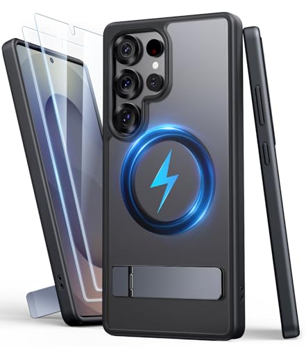 SIXBOX für Samsung Galaxy S25 Ultra Hülle mit Ständer & Schutzfolie, Kompatibel mit MagSafe, Militärischer Schutz Dünn Stoßfeste Handyhülle für Galaxy S25 Ultra 2025, Schwarz SIXBOX für Samsung Galaxy S25 Ultra Hülle mit Ständer & Schutzfolie, Kompatibel mit MagSafe, Militärischer Schutz Dünn Stoßfeste Handyhülle für Galaxy S25 Ultra 2025, Schwarz von SIXBOX
