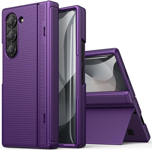 SIXBOX für Samsung Galaxy Z Fold 6 Handyhülle mit Versteckter Stand & Kratzfest Displayschutz & Scharnierschutz, Leichte Dünn Cover für Männer und Frauen, Handy hülle Samsung Z Fold 6, Dunkel Violett SIXBOX für Samsung Galaxy Z Fold 6 Handyhülle mit Versteckter Stand & Kratzfest Displayschutz & Scharnierschutz, Leichte Dünn Cover für Männer und Frauen, Handy hülle Samsung Z Fold 6, Dunkel Violett von SIXBOX
