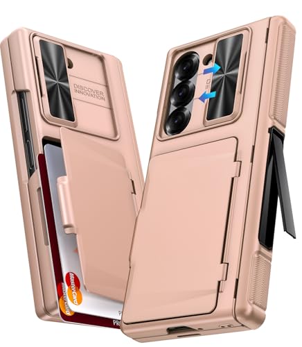 SIXBOX für Samsung Galaxy Z Fold 6 Hülle mit Kartenfach & Linsenschutz & Ständer & Displayschutz & Scharnierschutz, Militärschutz Shockproof Stoßfeste Handyhülle für Samsung Z Fold 6 5G, Rosé Gold SIXBOX für Samsung Galaxy Z Fold 6 Hülle mit Kartenfach & Linsenschutz & Ständer & Displayschutz & Scharnierschutz, Militärschutz Shockproof Stoßfeste Handyhülle für Samsung Z Fold 6 5G, Rosé Gold von SIXBOX