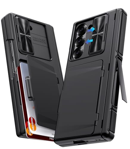 SIXBOX für Samsung Galaxy Z Fold 6 Hülle mit Kartenfach & Ständer & Kameraabdeckung & Displayschutzfolie & Scharnierschutz, Robuste Schutzhülle Stoßfeste Handyhülle für Samsung Z Fold 6, Schwarz SIXBOX für Samsung Galaxy Z Fold 6 Hülle mit Kartenfach & Ständer & Kameraabdeckung & Displayschutzfolie & Scharnierschutz, Robuste Schutzhülle Stoßfeste Handyhülle für Samsung Z Fold 6, Schwarz von SIXBOX