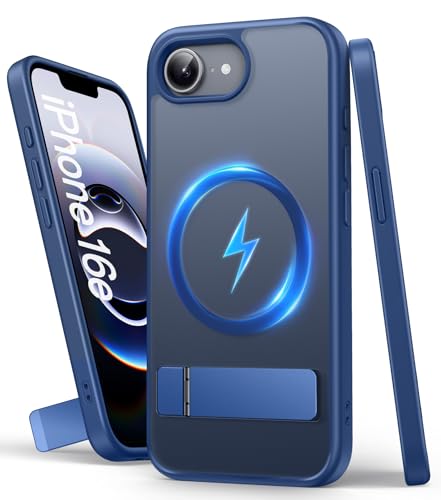 SIXBOX für iPhone 16e Hülle mit Ständer, Kompatibel mit MagSafe, Militärischer Schutz, Silikon Langlebige Robuste Handyhülle, Dünn Magnetisch Männer Frauen Schutzhülle für iPhone 16e 5G 2025, Blau SIXBOX für iPhone 16e Hülle mit Ständer, Kompatibel mit MagSafe, Militärischer Schutz, Silikon Langlebige Robuste Handyhülle, Dünn Magnetisch Männer Frauen Schutzhülle für iPhone 16e 5G 2025, Blau von SIXBOX