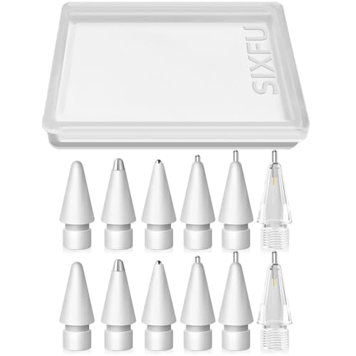 12 Stück Spitzen für Apple Pencil Spitze, Hochempfindliche Pencil Tips Verschleißfest Metall Spitzen Set Kompatibel mit Apple Pencil Pro/ 2. Generation/ 1. Gen/USB C von SIXFU