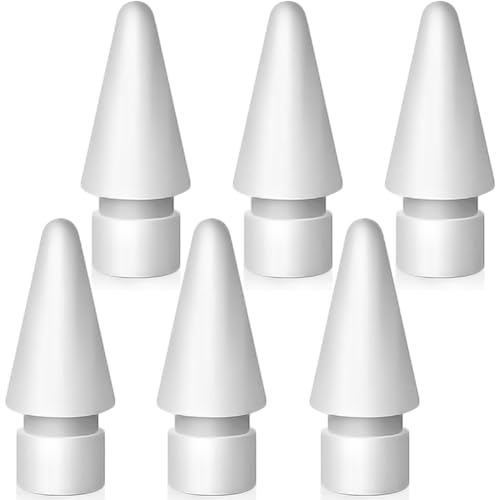 SIXFU Ersatz-Bleistiftspitzen für Apple Pencil, langlebige iPencil-Spitzen, Zubehör für iPad Pro/Apple Pencil Pro/USB-C/1. Gen/2. Generation (Ersatz), 6 Stück von SIXFU
