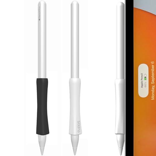 Griff für Apple Pencil Pro/ 2. Generation/USB-C-Unterstützung Magnetisches Laden 2 Stück Zubehör Kompatibel mit iPad iPencil Stylus Pen (Schwarz, Weiß) von SIXFU