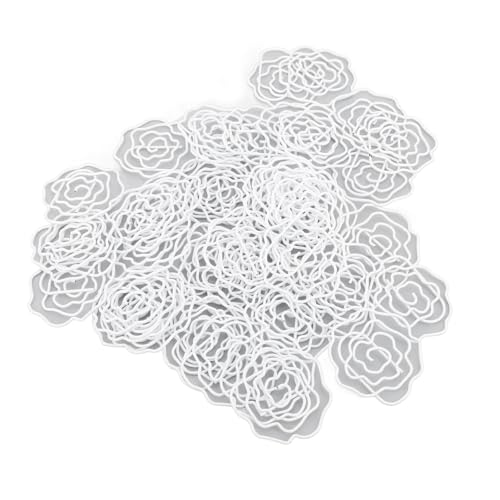 50pccs in Form eines Metallrosa für Schulschreibtisch, Dekorative Trombone mit Aufbewahrungsbox, für die Organisation von DIY -Projektdateien (BLACK) (WHITE) von SIXRUN