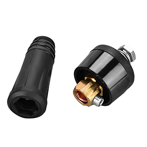 DKJ -Serie European Style Schweißkabel Rapid -Anschluss Schnellanpassungsadapter Robustes und Langlebiges Kupfermaterial für Schweißmaschinen 1PCs (DKJ50-70 Schwarz) von SIXRUN