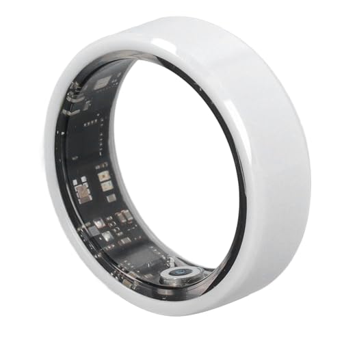 Smart Ring Weiß IP68 Wasserdichter Schrittzähler Schlafmonitor Gesundheitstracker Tägliche Fitness (21,5 mm/0,85 Zoll) von SIXRUN