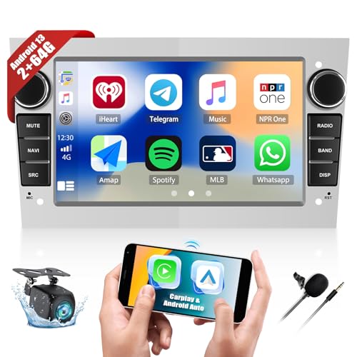 【2+64GB】 7'' Touchscreen Autoradio für Opel Astra Antara Vectra Corsa Vivaro mit Carplay & Android Auto, Android 13 Radio mit Bluetooth WiFi GPS FM/RDS 36EQ Netzwerk Radio SWC+Rückfahrkamera&Mic 【2+64GB】 7'' Touchscreen Autoradio für Opel Astra Antara Vectra Corsa Vivaro mit Carplay & Android Auto, Android 13 Radio mit Bluetooth WiFi GPS FM/RDS 36EQ Netzwerk Radio SWC+Rückfahrkamera&Mic von SIXTOP