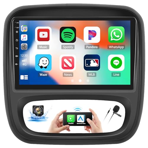 [2G+64G] Android 13 Autoradio für Opel Vivaro B/Renault Trafic/FIAT Talento/Nissan NV300 mit Carplay Android Auto, 9" Touchscreen mit GPS WiFi FM/RDS Bluetooth Mirror Link+Rückfahrkamera & Mic von SIXTOP