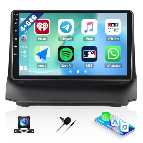 [4G+64G] Android 13 Autoradio für Ford Fiesta 2009-2014 mit Carplay Android Auto,9“ Touchscreen Radio mit Bluetooth EQ GPS WiFi FM/RDS MirrorLink Split Screen+Rückfahrkamera &Mic von SIXTOP