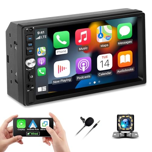 7 Zoll LCD Touchscreen 2 DIN Car Radio mit Android Auto Carplay verkabelt, Autoradio 2 DIN mit Bluetooth FM Car Audio Support Mirror-Link SWC Einstellungen Hintergrundbeleuchtung bunt Rückfahrkamera 7 Zoll LCD Touchscreen 2 DIN Car Radio mit Android Auto Carplay verkabelt, Autoradio 2 DIN mit Bluetooth FM Car Audio Support Mirror-Link SWC Einstellungen Hintergrundbeleuchtung bunt Rückfahrkamera von SIXTOP