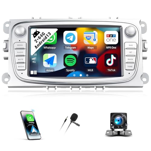 Android 13 Carplay Autoradio für Ford Focus II Mondeo 9 S-Max C-Max Kuga 2008-2011 mit Android Auto,2+64G 7 Zoll Touchscreen Radio mit Bluetooth FM/RDS/HiFi WiFi/GPS+Rückfahrkamera&MIC Android 13 Carplay Autoradio für Ford Focus II Mondeo 9 S-Max C-Max Kuga 2008-2011 mit Android Auto,2+64G 7 Zoll Touchscreen Radio mit Bluetooth FM/RDS/HiFi WiFi/GPS+Rückfahrkamera&MIC von SIXTOP