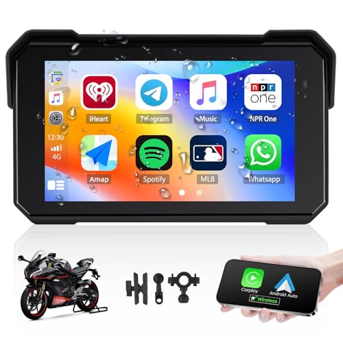 Motorrad GPS CarPlay Bildschirm mit Motorrad Design Halterung, drahtloser Carplay und Android Auto, tragbarer Wasserdichter 5 "Touchscreen Motorcycle GPS CarPlay -Bildschirm unterstützt Bluetooth,Siri Motorrad GPS CarPlay Bildschirm mit Motorrad Design Halterung, drahtloser Carplay und Android Auto, tragbarer Wasserdichter 5 "Touchscreen Motorcycle GPS CarPlay -Bildschirm unterstützt Bluetooth,Siri von SIXTOP