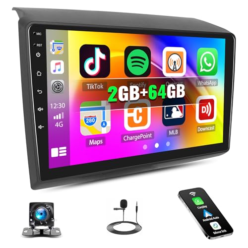 SIXTOP[2G+64G] Autoradio mit Bluetooth für FIAT Ducato/Citroën Jumper/Peugeot Boxer 2011-2022 mit Carplay Android Auto,9“ Touchscreen-Radio mit GPS WiFi FM/RDS EQ Mirror Link+Rückfahrkamera&Mic von SIXTOP