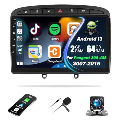 SIXTOP 2G 64G Android Autoradio für Peugeot 308 308SW 408 2007-2015 Wireless Carplay Android Auto, 9 Zoll Touchscreen Radio mit Bluetooth Navi WiFi FM/RDS Radio 2 Din für Peugeot SIXTOP 2G 64G Android Autoradio für Peugeot 308 308SW 408 2007-2015 Wireless Carplay Android Auto, 9 Zoll Touchscreen Radio mit Bluetooth Navi WiFi FM/RDS Radio 2 Din für Peugeot von SIXTOP