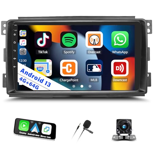 SIXTOP[4G+64G] Android 13 Autoradio für Mercedes-Benz Smart Fortwo 451 2005-2010 mit Carplay Android Auto,9“ Touchscreen Radio mit Bluetooth EQ GPS WiFi FM/RDS MirrorLink SWC+Rückfahrkamera &Mic von SIXTOP