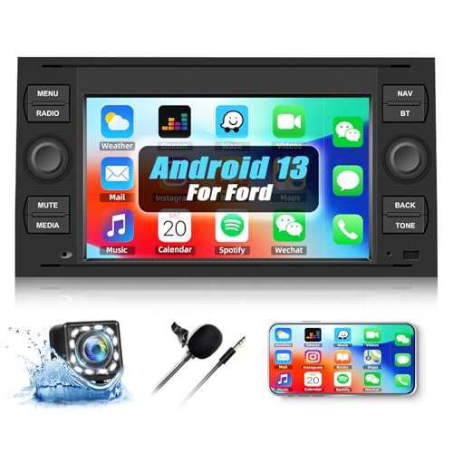 [1+32G] SIXWIN Android 13 Autoradio mit Navi für Ford C-Max/Galaxy/Connect/Fiesta/S-Max/Focus/Transit/Mondeo,7" HD Touchscreen Radio mit Mirror Link WiFi GPS Bluetooth FM Bluetooth von SIXWIN