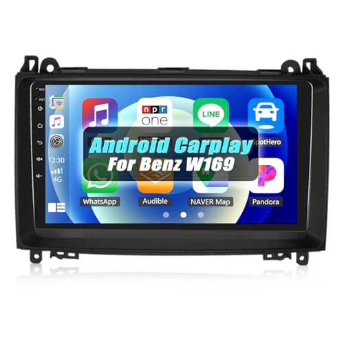 [2+64G] SIXWIN Android 13 Autoradio für Mercedes-Benz W169 W245 B160 B170 B180 B200 W639 Vito Viano W906 Sprinter mit CarPlay Android Auto Mirrorlink, 9 Zoll Bildschirm mit WiFi Navi BT FM WiFi von SIXWIN