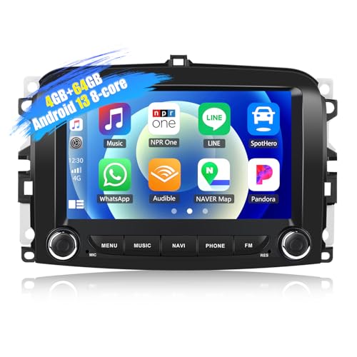 [4+64G 8-Core] SIXWIN Android 13 Carplay Android Auto Autoradio mit DSP für FIAT 500L 2013-2018, 7'' Touchscreen mit GPS WiFi BT USB FM RDS Radio Mirror Link+32 Band EQ von SIXWIN