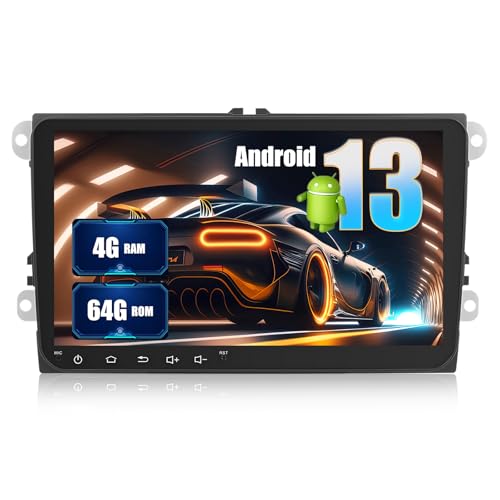 [4+64G] SIXWIN Android 13 Autoradio für VW Golf 5 Golf 6 Skoda Polo Passat Tiguan Touran mit Carplay/Android Auto/Mirrorlink,7 Zoll Kapazitive Touchscreen mit WiFi GPS FM Bluetooth von SIXWIN