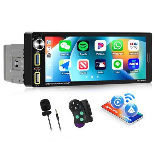 SIXWIN 1 Din CarPlay Android Auto Autoradio mit 6.9 Zoll HD IPS Zoll Touchscreen mit Bluetooth Bluetooth5.0/Mirror Link/USB 2 /FM/RDS/Type-C/EQ/SWC+MIC SIXWIN 1 Din CarPlay Android Auto Autoradio mit 6.9 Zoll HD IPS Zoll Touchscreen mit Bluetooth Bluetooth5.0/Mirror Link/USB 2 /FM/RDS/Type-C/EQ/SWC+MIC von SIXWIN