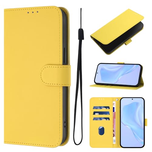SIYOPINPFY Brieftasche Handyhülle für iPhone 12 Pro Max Hülle - Premium Mode Leder Klappbar Tasche Flip Magnet [3 Kartenfächer] Standfunktion Klapphülle Schutzhülle für iPhone 12 Pro Max - Gelb YBD von SIYOPINPFY