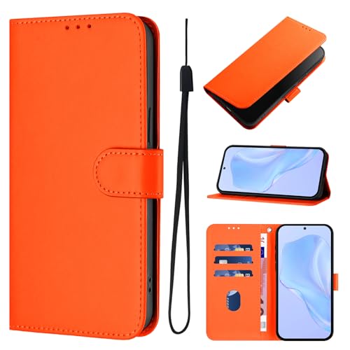 SIYOPINPFY Brieftasche Handyhülle für iPhone 13 Pro Max Hülle - Premium Mode Leder Klappbar Tasche Flip Magnet [3 Kartenfächer] Standfunktion Klapphülle Schutzhülle für iPhone 13 Pro Max - Orange YBD von SIYOPINPFY