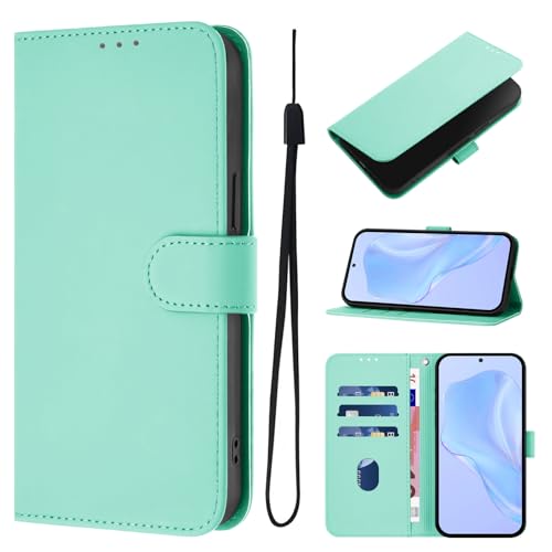 SIYOPINPFY Brieftasche Handyhülle für iPhone 15 Plus Hülle - Premium Mode Leder Klappbar Tasche Flip Case Magnet [3 Kartenfächer] Standfunktion Klapphülle Schutzhülle für iPhone 15 Plus - Mint YBD von SIYOPINPFY
