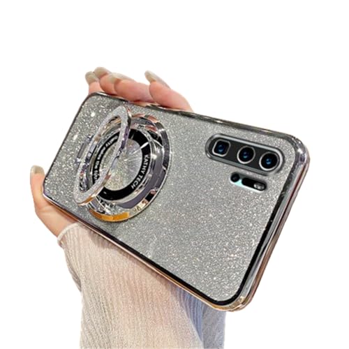 SIYOPINPFY Hülle für Huawei P30 Pro Hülle mit Ständer Ring Halter Glitter Funkelnder Diamant Schutzhülle Silikon Dünn Leicht Flexibel Stoßfest Kameraschutz Handyhülle für Huawei P30 Pro, DS Silber von SIYOPINPFY