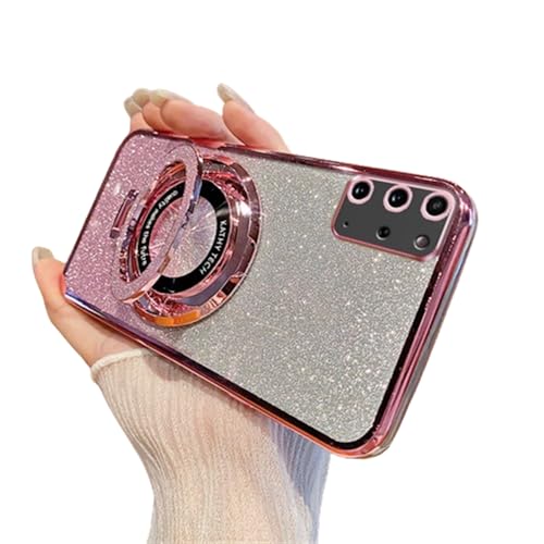 SIYOPINPFY Hülle für Samsung Galaxy S20+ Plus Hülle mit Ständer Ring Halter Glitter Funkelnder Diamant Schutzhülle Silikon Dünn Stoßfest Kameraschutz Handyhülle für Samsung Galaxy S20+ Plus, DS Rosa von SIYOPINPFY