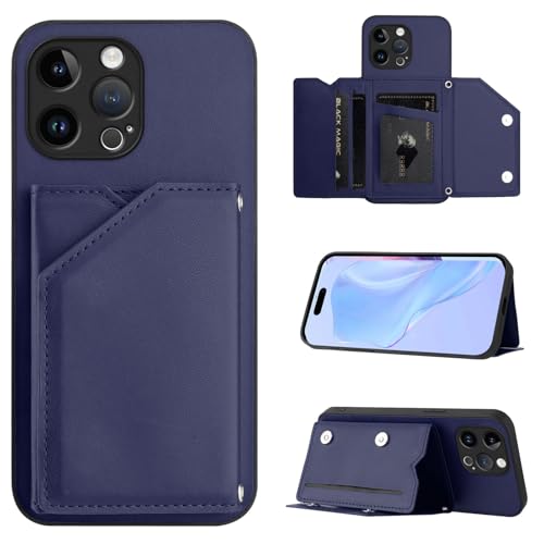 SIYOPINPFY Hülle für iPhone 13 Pro Max, Schlanke Brieftaschen-Rückseite mit 3 Kreditkartenhalter, Magnetverschlüssen und Klappfach/Ständer, Stoßfeste Handyhülle für iPhone 13 Pro Max - Blau SDM SIYOPINPFY Hülle für iPhone 13 Pro Max, Schlanke Brieftaschen-Rückseite mit 3 Kreditkartenhalter, Magnetverschlüssen und Klappfach/Ständer, Stoßfeste Handyhülle für iPhone 13 Pro Max - Blau SDM von SIYOPINPFY
