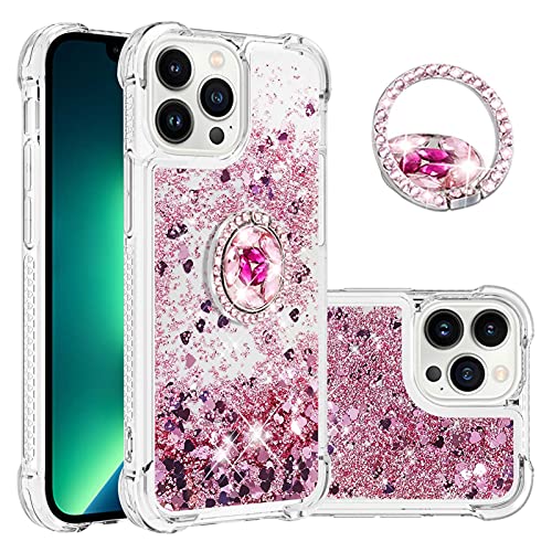 SIYOPINPFY Hülle für iPhone 13 Pro Max Hülle Ring Ständer, für Frauen Quicksand Glitzer Flüssigkeit HandyHülle Transparent Silikon Treibsand Stoßfest Schutzhülle für iPhone 13 Pro Max Roségold YBR SIYOPINPFY Hülle für iPhone 13 Pro Max Hülle Ring Ständer, für Frauen Quicksand Glitzer Flüssigkeit HandyHülle Transparent Silikon Treibsand Stoßfest Schutzhülle für iPhone 13 Pro Max Roségold YBR von SIYOPINPFY