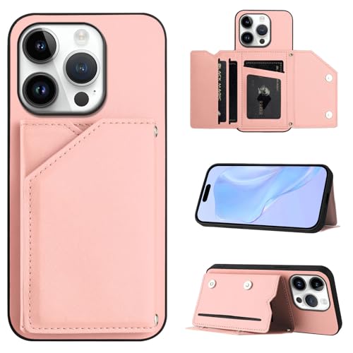 SIYOPINPFY Hülle für iPhone 16 Pro, Schlanke Brieftaschen-Rückseite mit 3 Kreditkartenhalter, Magnetverschlüssen und Klappfach/Ständer, Stoßfeste Handyhülle für iPhone 16 Pro - Rosa SDM SIYOPINPFY Hülle für iPhone 16 Pro, Schlanke Brieftaschen-Rückseite mit 3 Kreditkartenhalter, Magnetverschlüssen und Klappfach/Ständer, Stoßfeste Handyhülle für iPhone 16 Pro - Rosa SDM von SIYOPINPFY