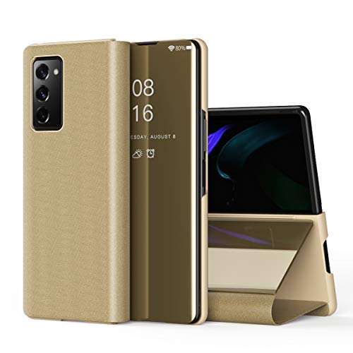 SIYOPINPFY Kompatibel mit Samsung Galaxy Z Fold 2 5G Hülle Clear View, Makeup Spiegel Handyhülle Klappbar Flip Ständer stoßfest Ganzkörper Schutzhülle für Samsung Galaxy Z Fold 2 5G, Mirror Gold SIYOPINPFY Kompatibel mit Samsung Galaxy Z Fold 2 5G Hülle Clear View, Makeup Spiegel Handyhülle Klappbar Flip Ständer stoßfest Ganzkörper Schutzhülle für Samsung Galaxy Z Fold 2 5G, Mirror Gold von SIYOPINPFY