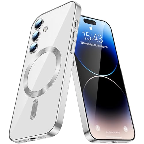 SIYOPINPFY Magnetische Hülle für Samsung Galaxy Note 20 Ultra Hülle mit Kameraschutz, Clear Dünne Silikon Stoßfeste Schutzhülle Anti-Kratzt Stoßstange Handyhülle für Galaxy Note 20 Ultra Silber CX von SIYOPINPFY