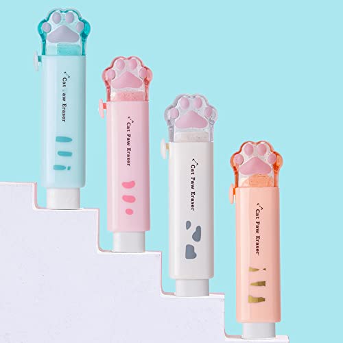Versenkbare Bleistift Radiergummi, 4 Pack niedlich Radiergummis für Studenten Kinder Schule Büro Bleistifte Malerei Zeichnung Geschenk liefert (Classic 4 colors) von SIYZHOP