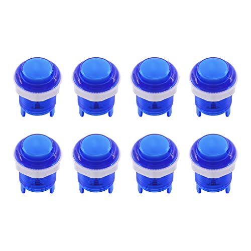 SJ@JX 8x Arcade 28mm Push LED Button Keyboard MX Microswitch Screw in Type Light Button for Arcade Game MAME Jamma Joystick Raspberry Pi Machine E blue von SJ@JX