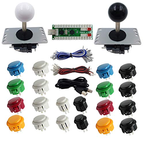 SJ@JX Arcade DIY Kit 2 Player Arcade Controller USB Encoder Zero Delay Arcade Joystick Button Retropie Raspberry Pi MAME Jamma von SJ@JX