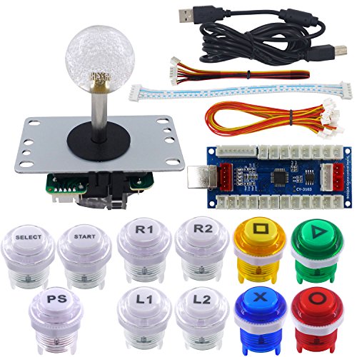 SJ@JX Arcade DIY Kit Arcade Button PS3 Controller Mechanical Keyboard Microswitch PC PS3 Xbox USB Encoder Arcade Joystick von SJ@JX