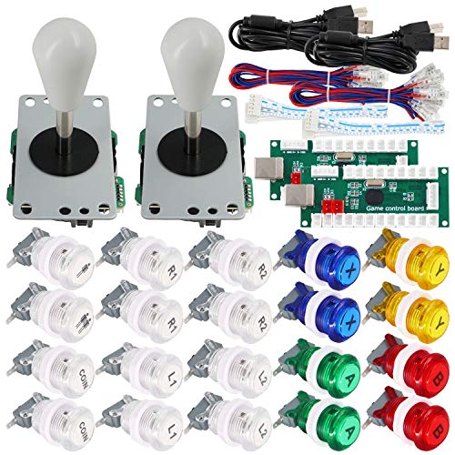 SJ@JX Arcade Game 2 Player Controller DIY Kit Buttons with Logo Coin X Y Start Select 8 Way Joystick USB Encoder for PC MAME Raspberry Pi von SJ@JX