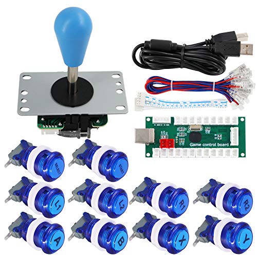 SJ@JX Arcade Game Controller DIY Kit Buttons with Logo Coin X Y Start Select 8 Way Joystick USB Encoder for PC MAME Raspberry Pi von SJ@JX