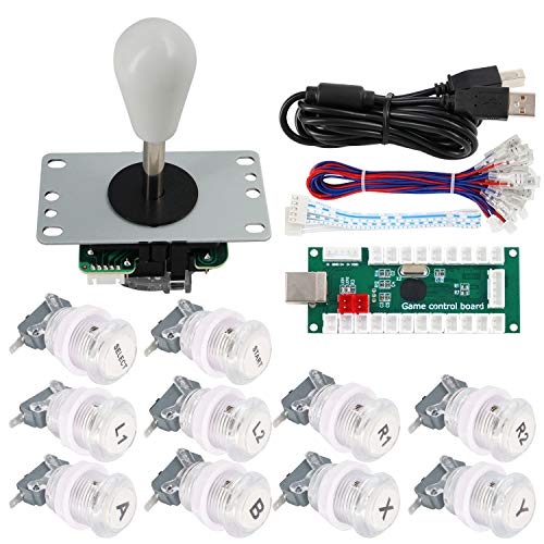 SJ@JX Arcade Game Controller DIY Kit Buttons with Logo Coin X Y Start Select 8 Way Joystick USB Encoder for PC MAME Raspberry Pi von SJ@JX