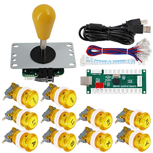 SJ@JX Arcade Game Controller DIY Kit Buttons with Logo Coin X Y Start Select 8 Way Joystick USB Encoder for PC MAME Raspberry Pi von SJ@JX