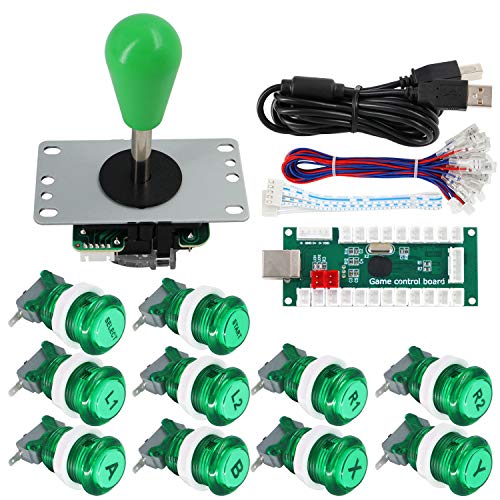 SJ@JX Arcade Game Controller DIY Kit Buttons with Logo Coin X Y Start Select 8 Way Joystick USB Encoder for PC MAME Raspberry Pi von SJ@JX
